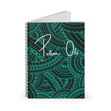 Load image into Gallery viewer, Tribal Spiral Notebook - Ruled Line (Teal)
