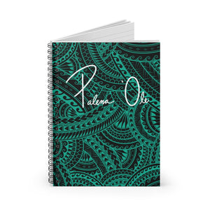 Tribal Spiral Notebook - Ruled Line (Teal)