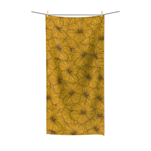 Hibiscus Polycotton Towel (Yellow)