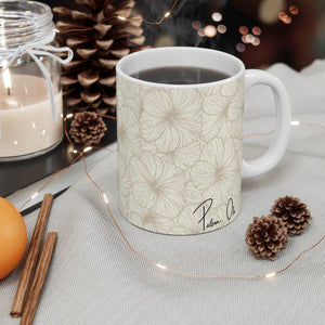 Hibiscus Graphic Mug 11oz (Off White)