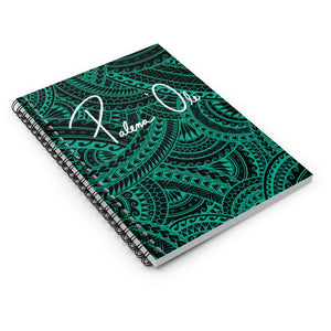 Tribal Spiral Notebook - Ruled Line (Teal)