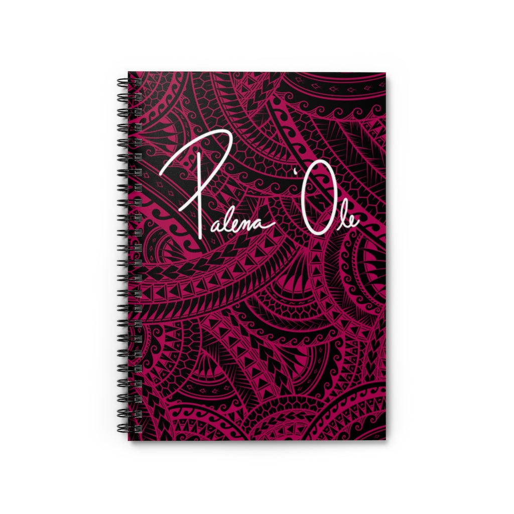 Tribal Spiral Notebook - Ruled Line (Pink)