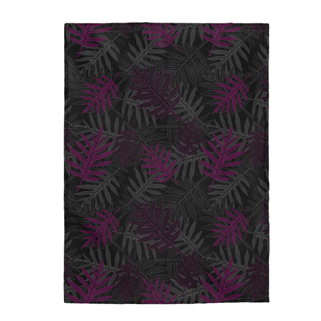 Laua’e Velveteen Plush Blanket (Purple)