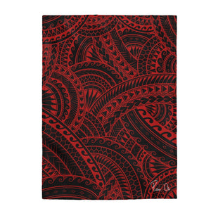 Tribal Velveteen Plush Blanket (Red)