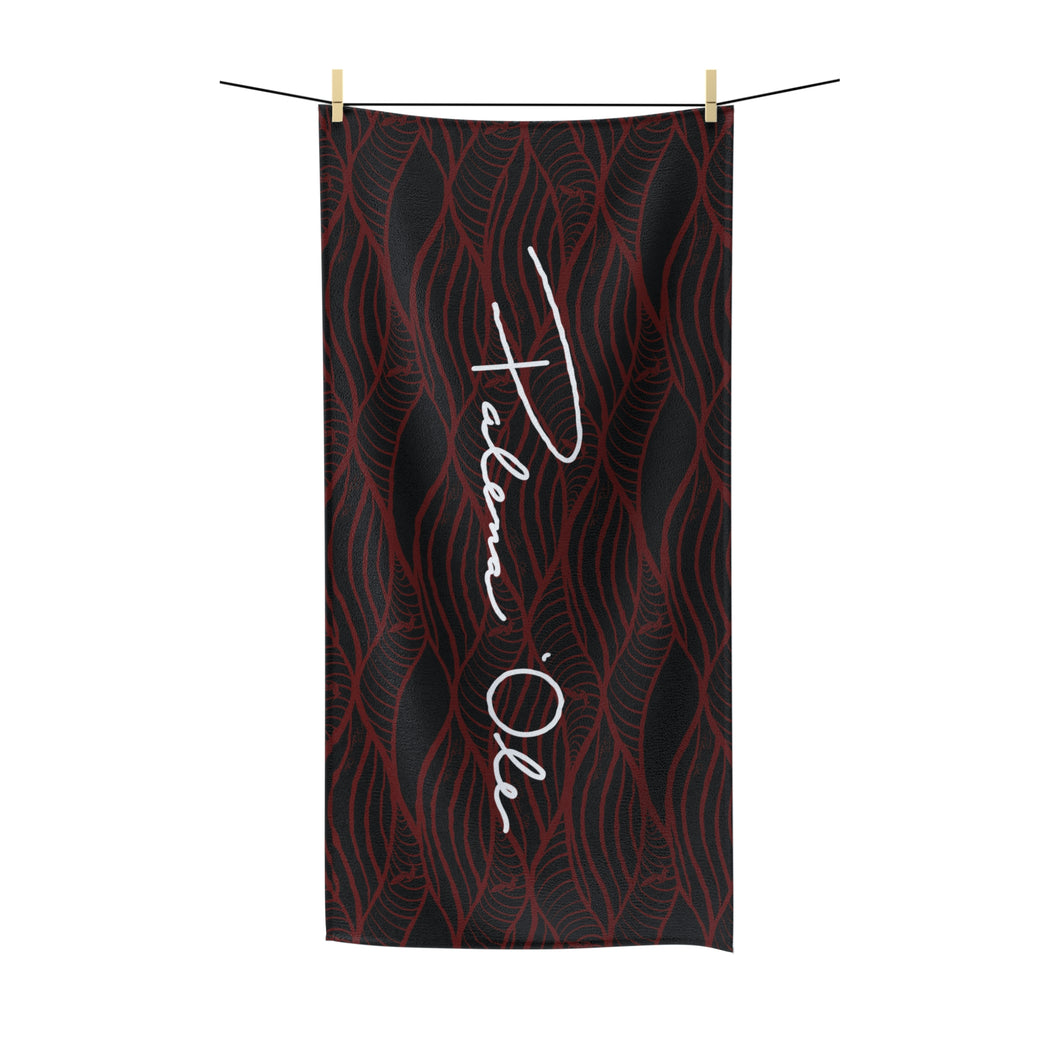 NALU Polycotton Script Towel (Red)