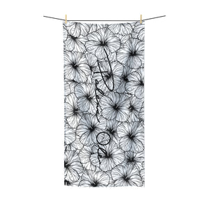 Hibiscus Script Polycotton Towel (B&W)