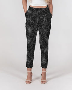 Hibiscus Women's Belted Tapered Pants (Gray)