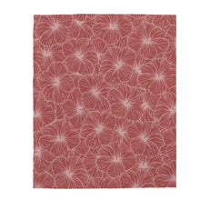 Load image into Gallery viewer, Hibiscus Velveteen Plush Blanket (Light Pink)

