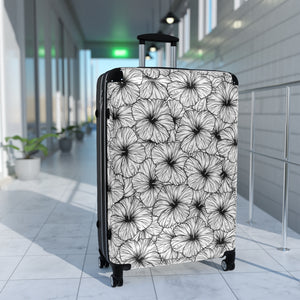 Hibiscus Cabin Suitcase (B&W)