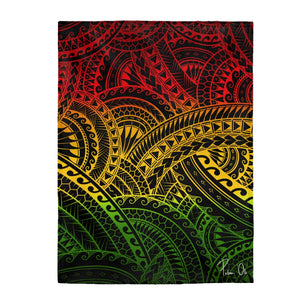 Tribal Velveteen Plush Blanket (Reggae)