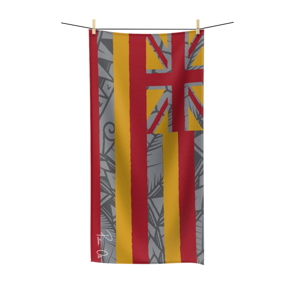 Tribal Flag Polycotton Towel (Yellow & Gray)