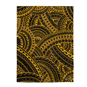 Tribal Velveteen Plush Blanket (Yellow)