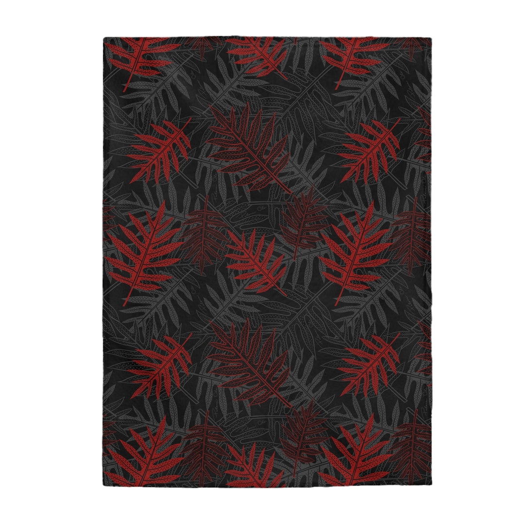 Laua’e Velveteen Plush Blanket (Red)
