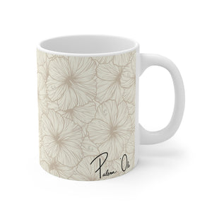 Hibiscus Graphic Mug 11oz (Off White)