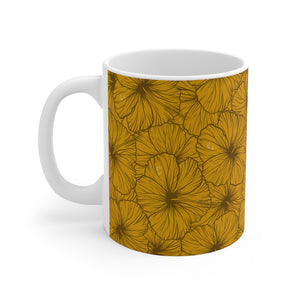 Hibiscus Graphic Mug 11oz (Yellow)