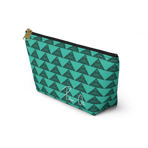 ‘Io Script Accessory Pouch w T-bottom (Teal)