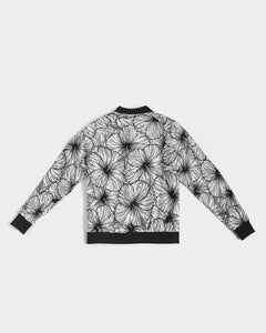 Hibiscus Women's Bomber Jacket (B&W)