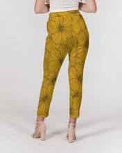 Load image into Gallery viewer, Hibiscus Women&#39;s Belted Tapered Pants (Yellow)
