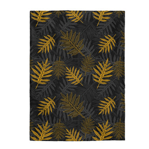 Laua’e Velveteen Plush Blanket (Yellow)