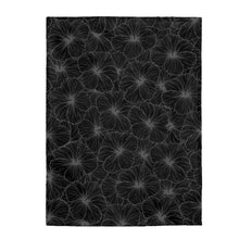 Load image into Gallery viewer, Hibiscus Velveteen Plush Blanket (Gray)
