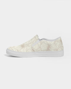 Hibiscus Women's Slip-On Canvas Shoe (Off White)