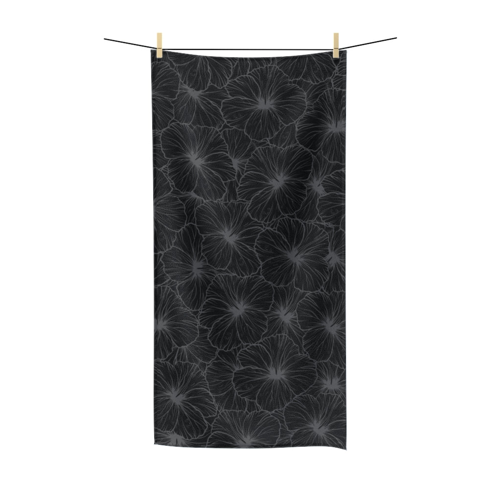 Hibiscus Polycotton Towel (Gray)