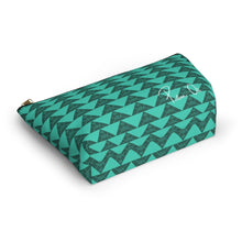 Load image into Gallery viewer, ‘Io Script Accessory Pouch w T-bottom (Teal)
