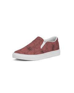 Hibiscus Women's Slip-On Canvas Shoe (Pink)