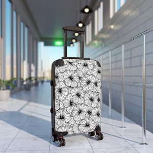 Hibiscus Cabin Suitcase (B&W)