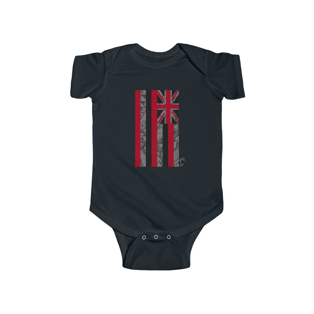 Kanaka Kollection Tribal Flag Infant Fine Jersey Bodysuit (Gray)
