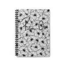 Load image into Gallery viewer, Hibiscus Spiral Notebook - Ruled Line (B&amp;W)
