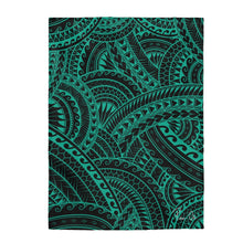 Load image into Gallery viewer, Tribal Velveteen Plush Blanket (Teal)
