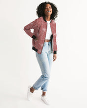 Load image into Gallery viewer, Hibiscus Women&#39;s Bomber Jacket (Light Pink)
