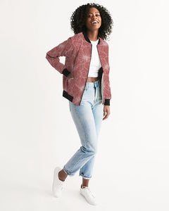 Hibiscus Women's Bomber Jacket (Light Pink)