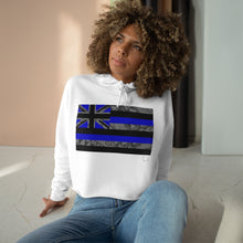 Load image into Gallery viewer, Kanaka Kollection Tribal Flag Cropped Hoodie (Royal Blue)
