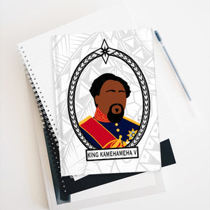Tribal King Kamehameha V Journal - Ruled Line (White)