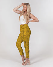 Load image into Gallery viewer, Hibiscus Women&#39;s Belted Tapered Pants (Yellow)
