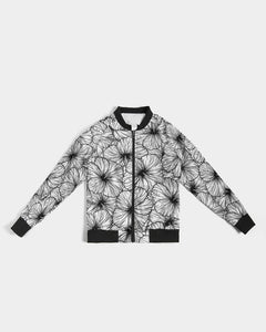 Hibiscus Women's Bomber Jacket (B&W)