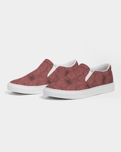 Hibiscus Women's Slip-On Canvas Shoe (Pink)