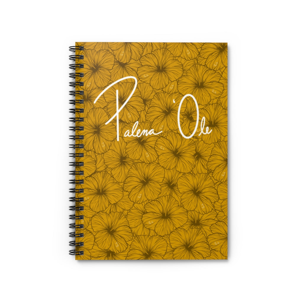 Hibiscus Spiral Notebook - Ruled Line (Yellow)