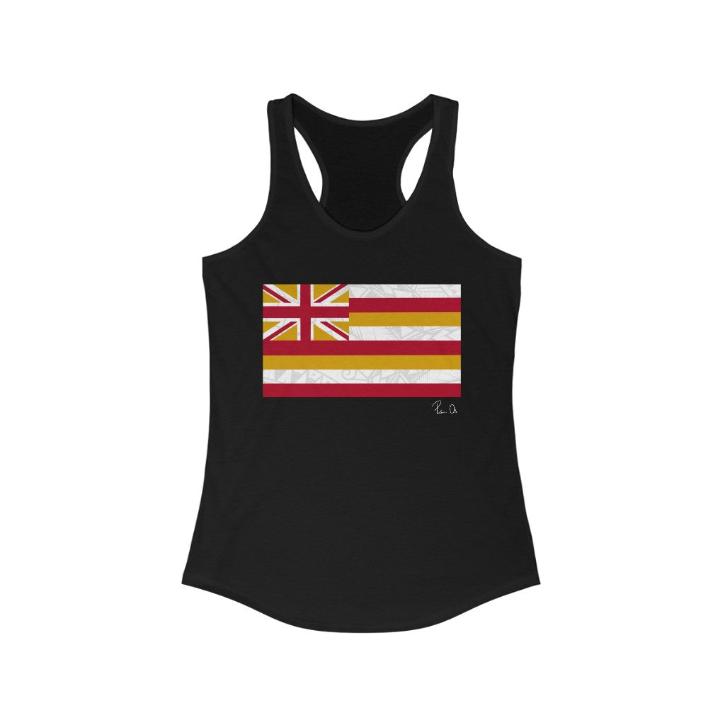 Kanaka Kollection Tribal Flag Racerback Tank (White)