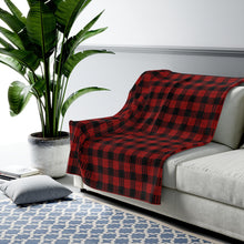 Load image into Gallery viewer, Kanaka Plaid Velveteen Plush Blanket (Red)
