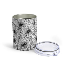 Hibiscus Tumbler Cup 10oz (B&W)