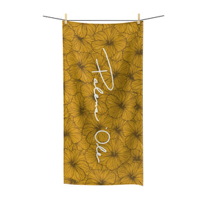Hibiscus Script Polycotton Towel (Yellow)