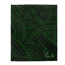Load image into Gallery viewer, Tribal Velveteen Plush Blanket (Green)
