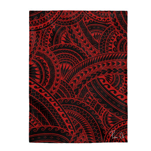 Tribal Velveteen Plush Blanket (Red)
