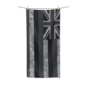 Tribal Flag Polycotton Towel (Black & White)