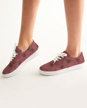 Load image into Gallery viewer, Hibiscus Women&#39;s Lace Up Canvas Shoe (Pink)
