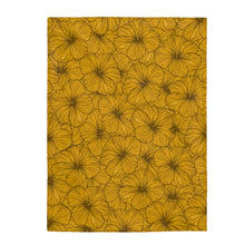 Load image into Gallery viewer, Hibiscus Velveteen Plush Blanket (Yellow)
