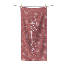 Load image into Gallery viewer, Hibiscus Script Polycotton Towel (Light Pink)
